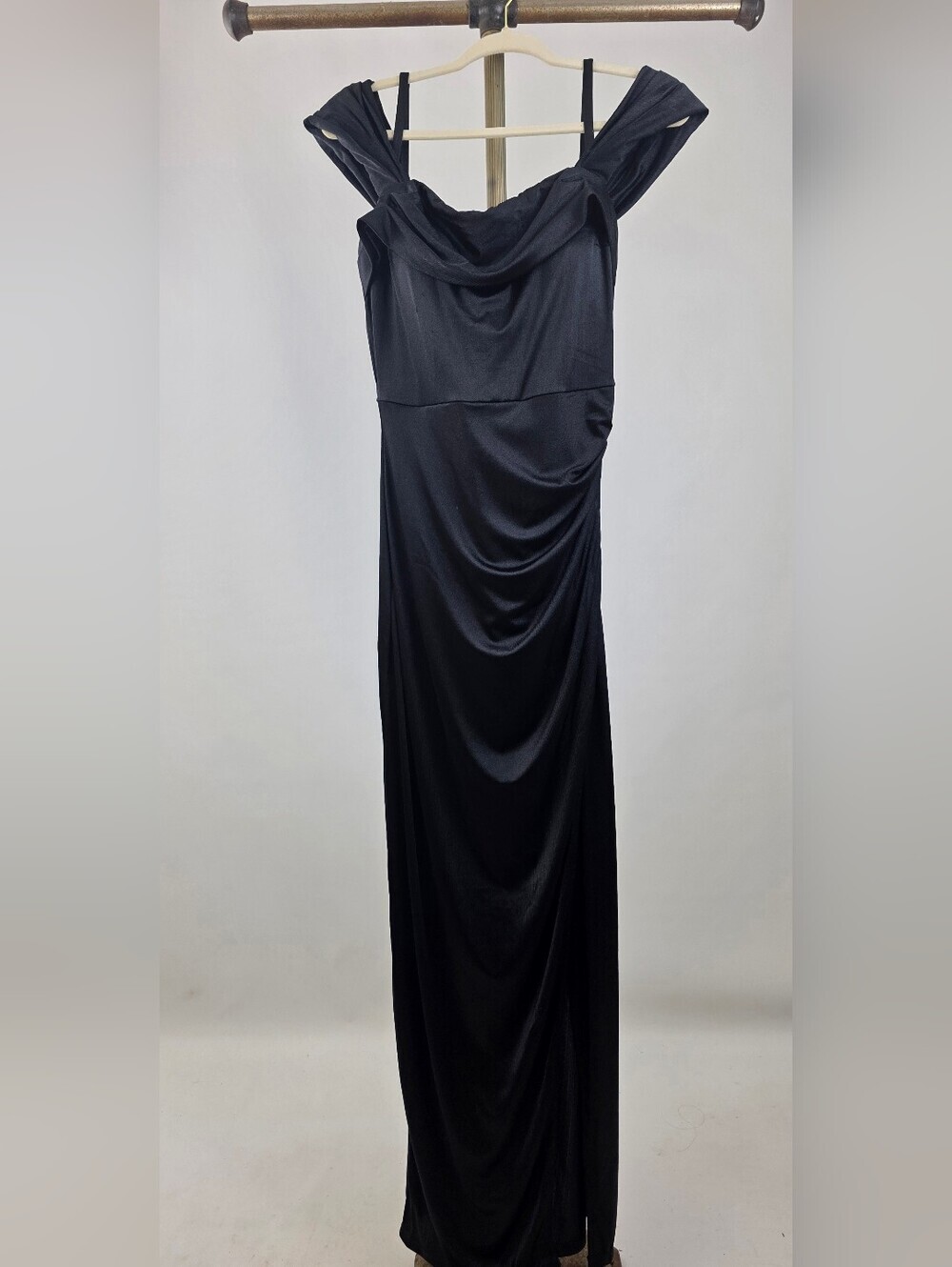 Popilush Women's Black Shimmer Off The Shoulder Multi Way Wear Maxi Dress XL - Picture 7 of 14